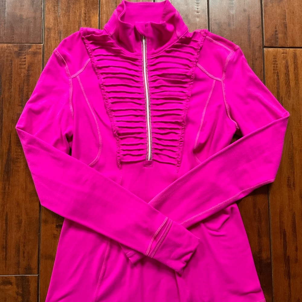 Lululemon athletica Women's Hot Pink Long Sleeve Half-Zip Top